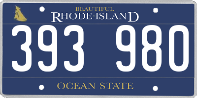 RI license plate 393980