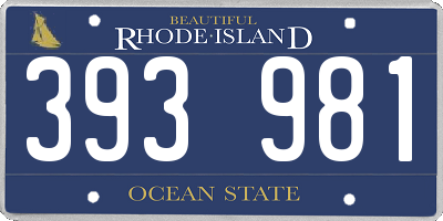 RI license plate 393981