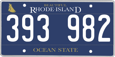RI license plate 393982
