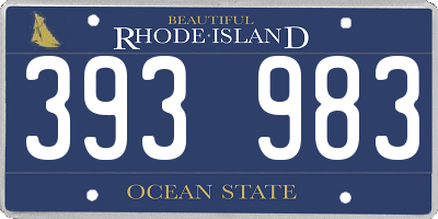 RI license plate 393983