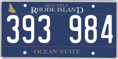 RI license plate 393984