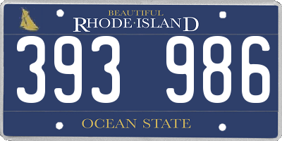 RI license plate 393986