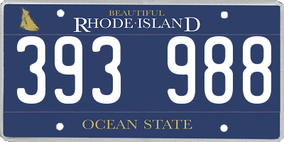 RI license plate 393988