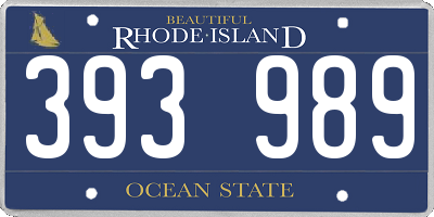 RI license plate 393989