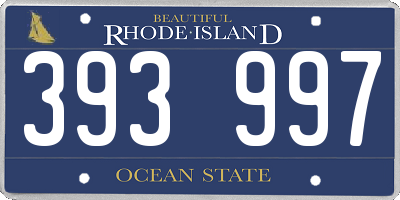 RI license plate 393997