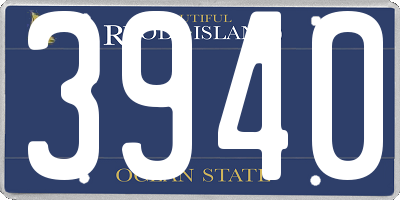 RI license plate 3940