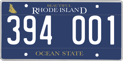 RI license plate 394001