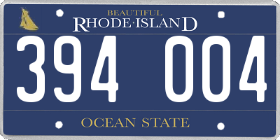 RI license plate 394004