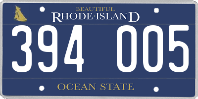 RI license plate 394005