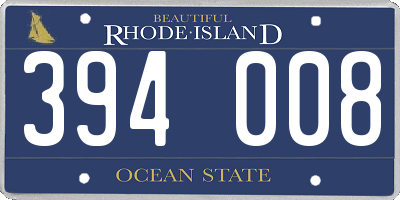 RI license plate 394008