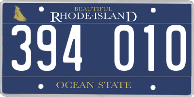 RI license plate 394010