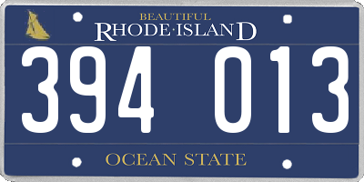 RI license plate 394013