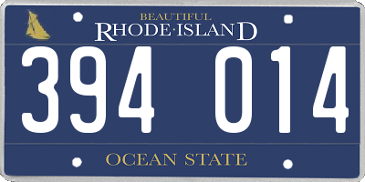 RI license plate 394014