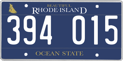RI license plate 394015