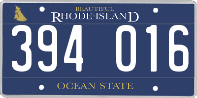 RI license plate 394016