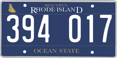 RI license plate 394017