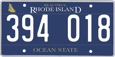 RI license plate 394018
