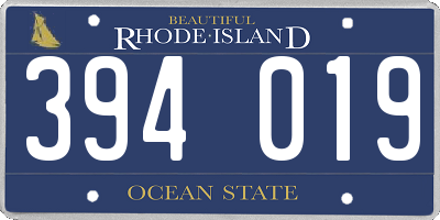 RI license plate 394019