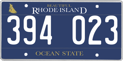 RI license plate 394023
