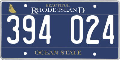 RI license plate 394024