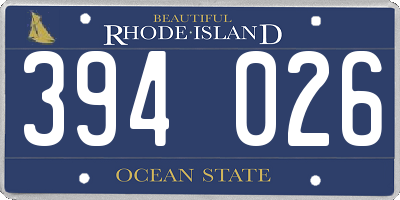 RI license plate 394026