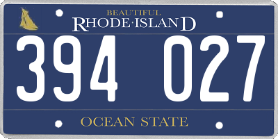 RI license plate 394027