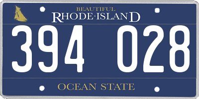 RI license plate 394028