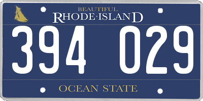 RI license plate 394029