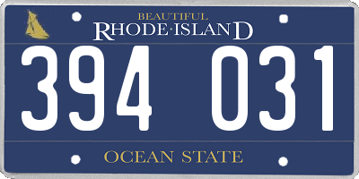 RI license plate 394031