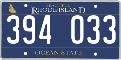 RI license plate 394033
