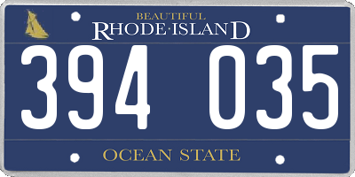 RI license plate 394035