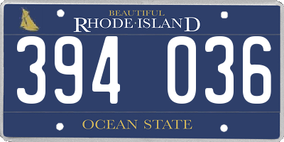 RI license plate 394036