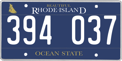 RI license plate 394037