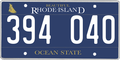 RI license plate 394040