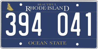 RI license plate 394041
