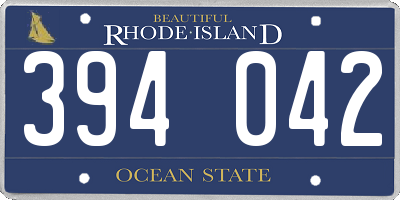 RI license plate 394042