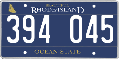 RI license plate 394045