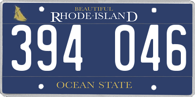 RI license plate 394046