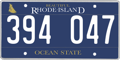 RI license plate 394047