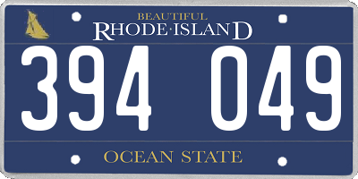 RI license plate 394049