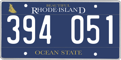 RI license plate 394051