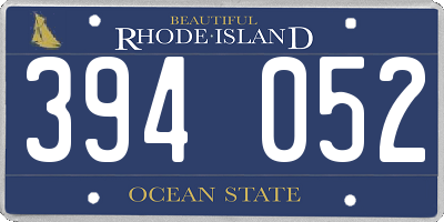 RI license plate 394052