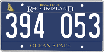 RI license plate 394053