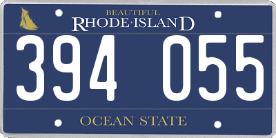 RI license plate 394055