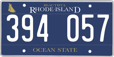 RI license plate 394057