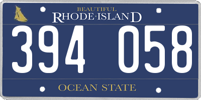 RI license plate 394058