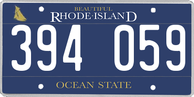 RI license plate 394059
