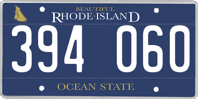 RI license plate 394060