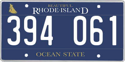 RI license plate 394061