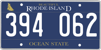 RI license plate 394062